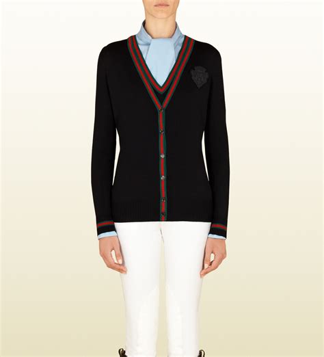 gucci black cardigan|gucci cardigan for women.